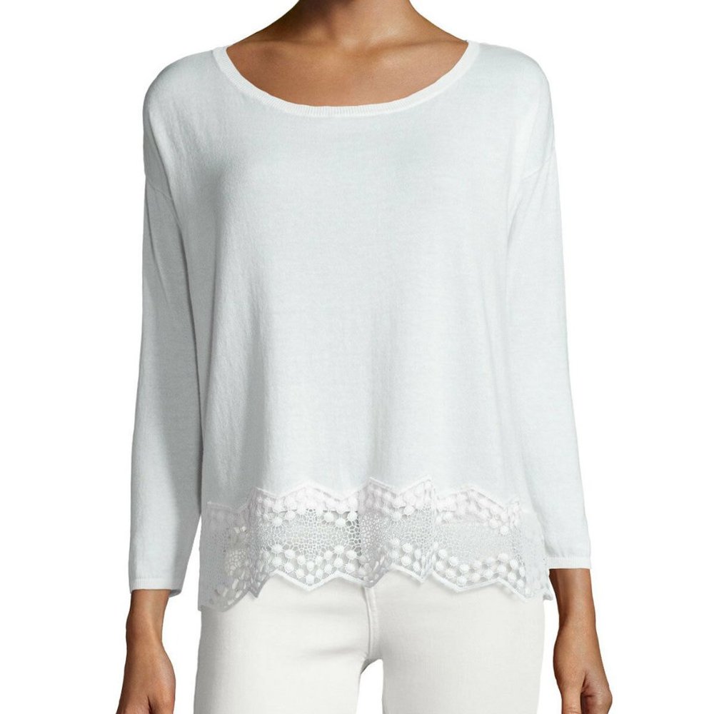 Joie New Lace Embroidered Silk Cotton Sweater Top 🎉HP🎉 - Picture 3 of 8